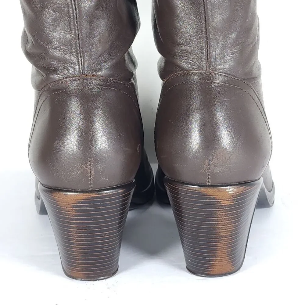 Dansko Women’s Bobbi US6-6,5 EU 37 Brown Leather Roll Down Slouch Boots